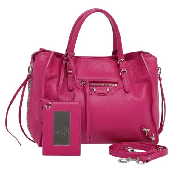 BALENCIAGA Handbags - BALENCIAGA Mini Paper Hand Bag Leather Pink 357333 Auth 123322